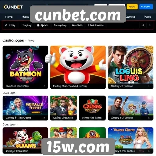 Variedade de jogos disponíveis no site cunbet.com